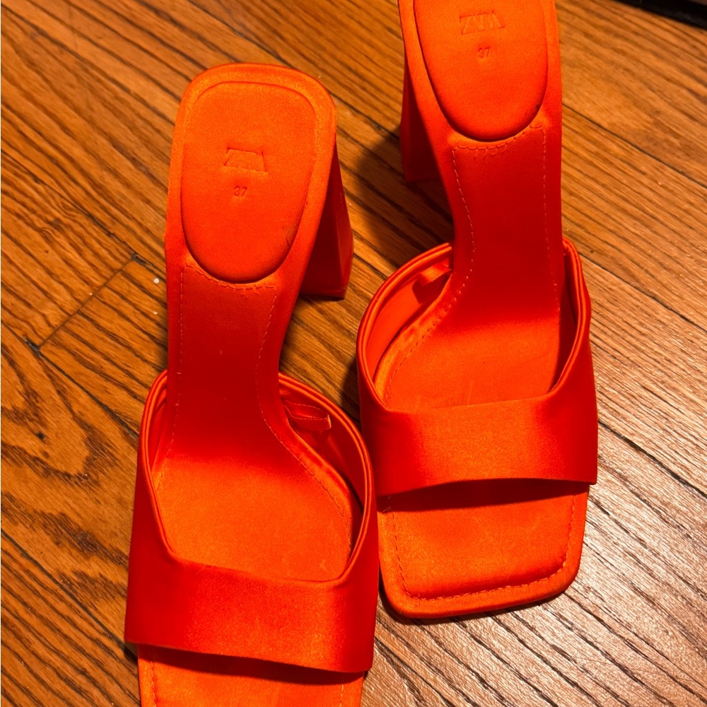 Zara Vibrant Orange Heels